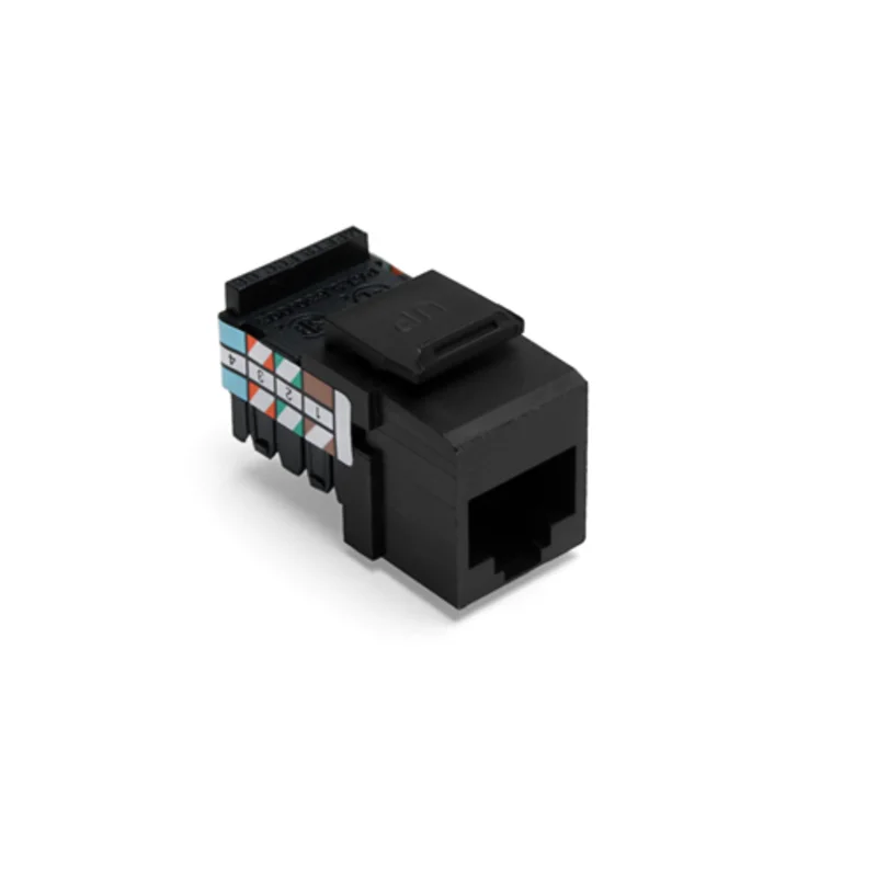 Leviton Voice Grade Quickport Jack 8 Position 8 Conductors Black 41108-RE8