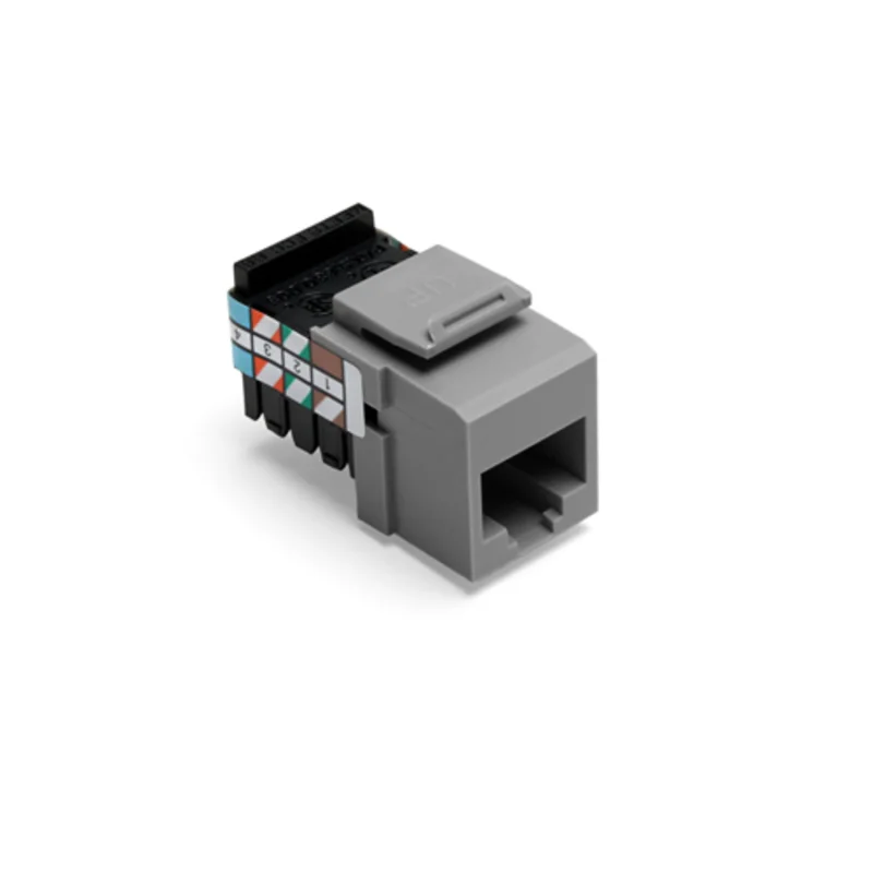 Leviton Voice Grade Quickport Jack 8 Position 8 Conductors Gray 41108-RG8