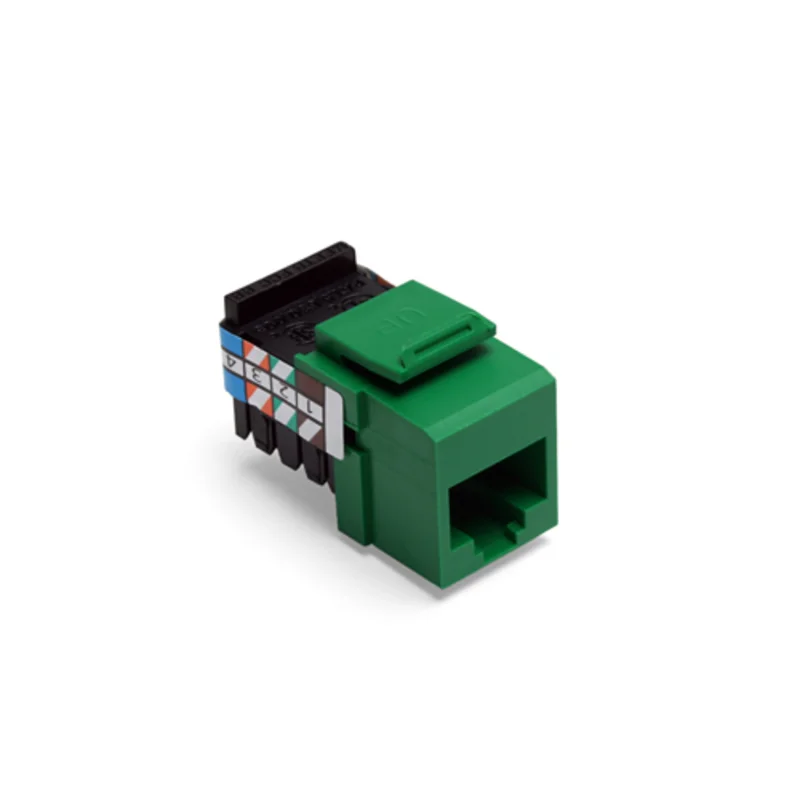 Leviton Voice Grade Quickport Jack 8 Position 8 Conductors Green 41108-RV8