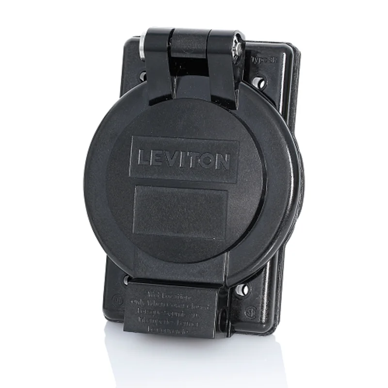 Leviton Weatherproof Cover Flanged Device Black WP1-EB