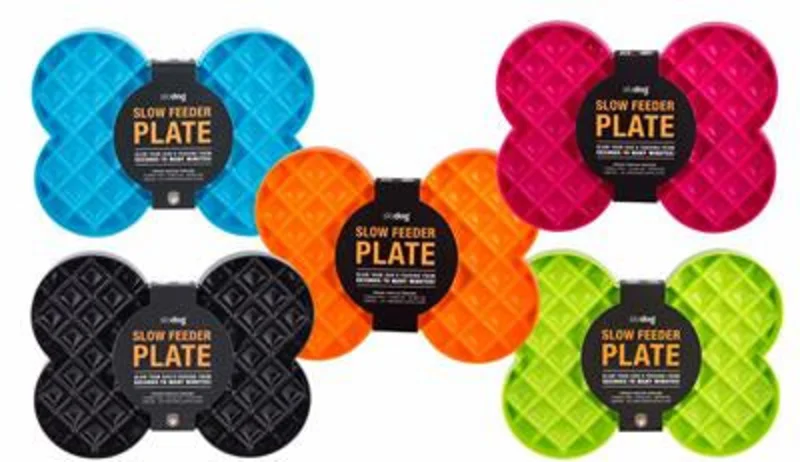 LickiMat SloDog No Gulp Slow Feed Bone Orange