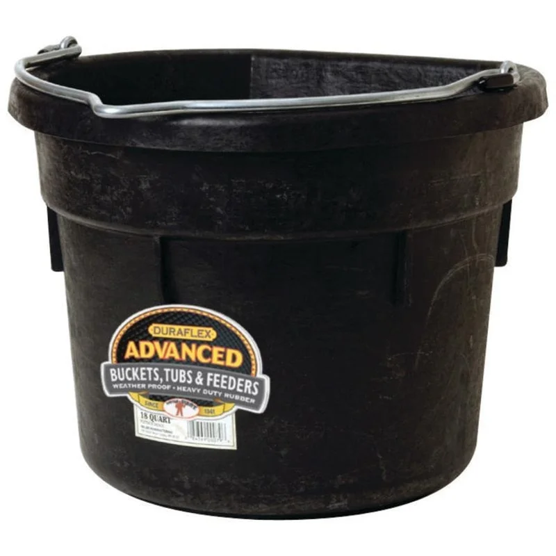 LITTLE GIANT DURAFLEX RUBBER FLAT BACK BUCKET BLACK
