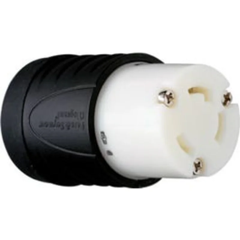 Locking Connector, 30-Amp, 250-Volt, Black/White