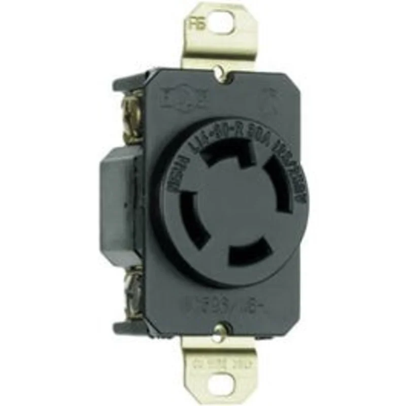 Locking Outlet, Black, NEMA L14-30r, 125/250-Volt