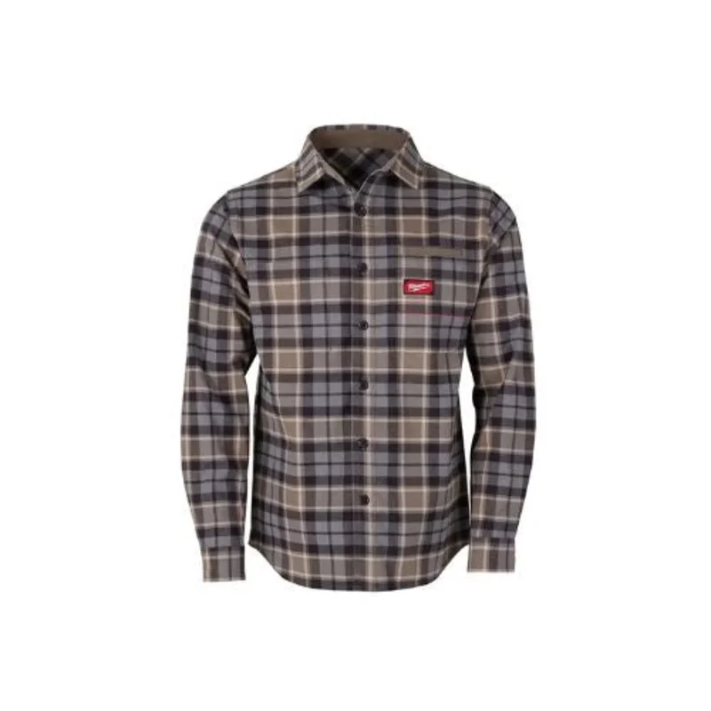 Long Sleeve Cotton Flannel Work Shirt Grey M551G-L