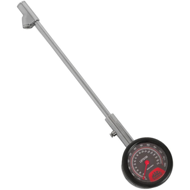 Long-Stem Heavy-Duty Tire Pressure Gauge 170 PSI
