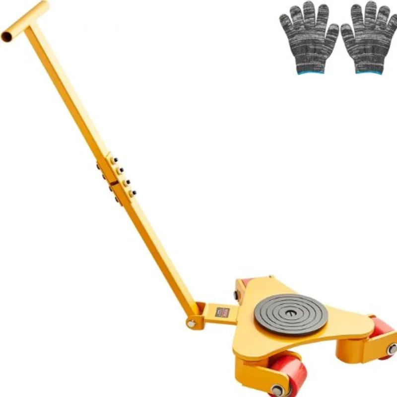 Machinery Skate Dolly Industrial Machinery Mover with HandleCarbon Steel Machinery Moving Skate with 3 360 Swivel PU Wheels