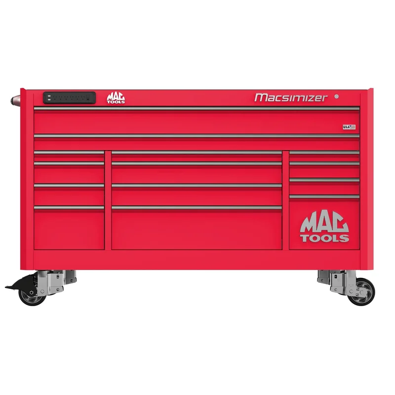 Macsimizer 14-Drawer Workstation - Firebrick Red