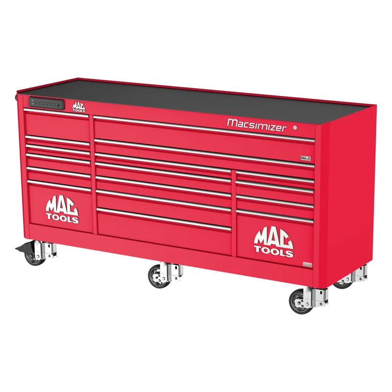 Macsimizer 17-Drawer Workstation - Firebrick Red