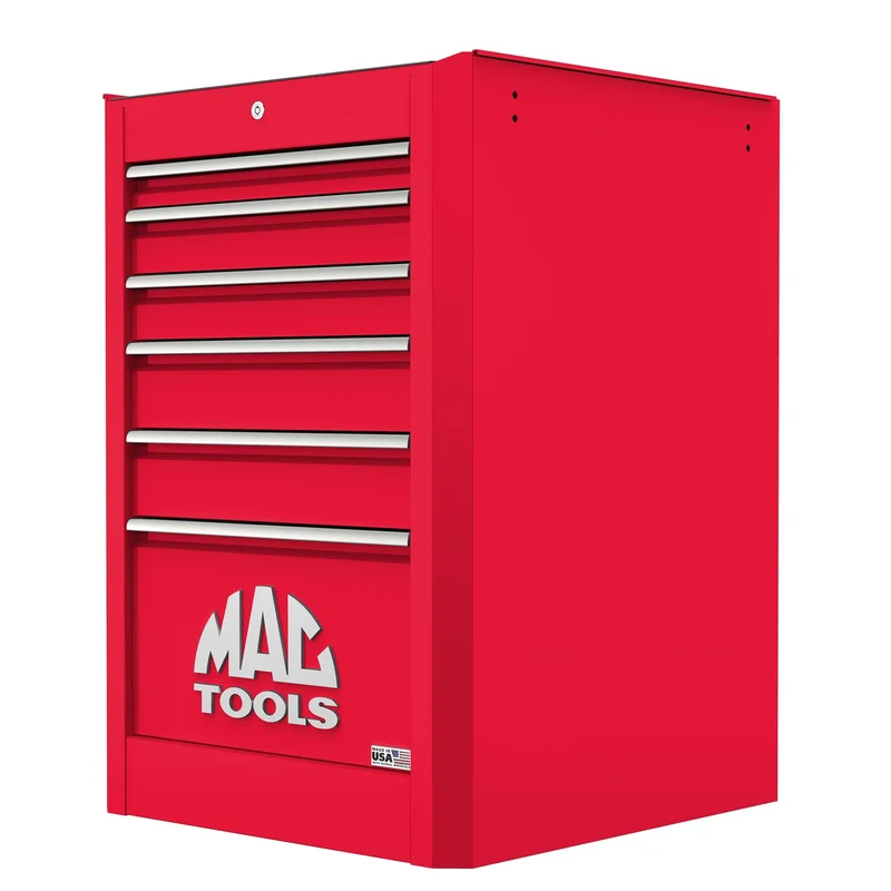 Macsimizer 6-Drawer Side Box with PowerTech Drawer - Firebrick Red
