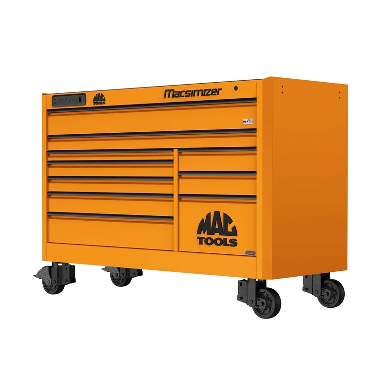 Macsimizer Series 10-Drawer Workstation with PowerTech Drawer - Fireball Orange