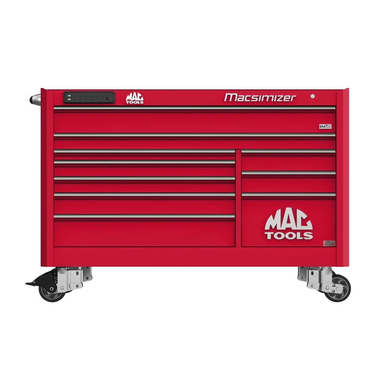 Macsimizer Series 10-Drawer Workstation with PowerTech Drawer - Firebrick Red
