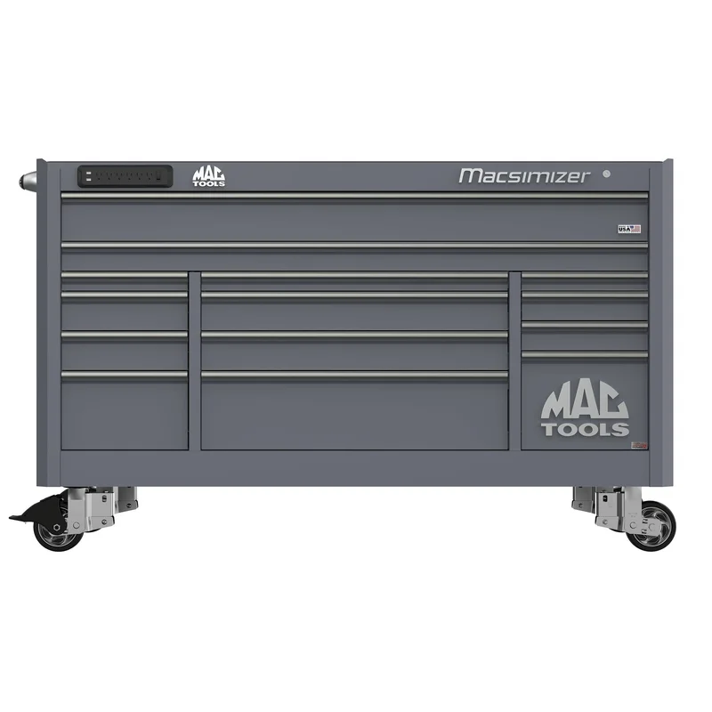 Macsimizer Series 14-Drawer Workstation with PowerTech Drawer - Carbon Gray