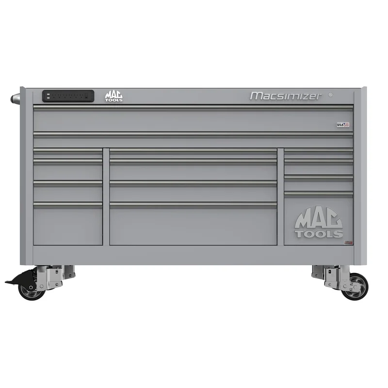 Macsimizer Series 14-Drawer Workstation with PowerTech Drawer - Mica Gray