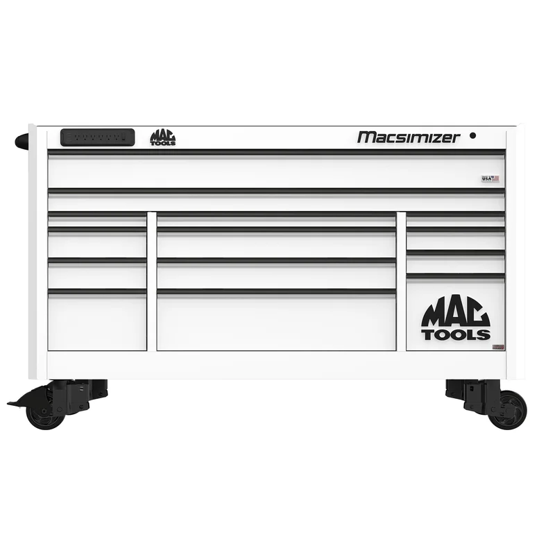 Macsimizer Series 14-Drawer Workstation with PowerTech Drawer - Titanium White