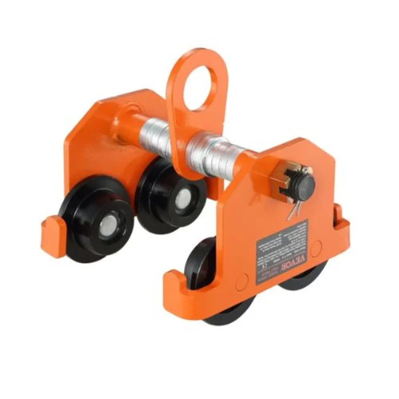Manual Trolley 2200 lbs/1 Ton Load Capacity Push Beam Trolley with Dual Wheels Adjustable for I-Beam Flange Width 2.5" to 8" Heavy Duty Alloy Steel Garage Hoist for Straight Curved I Beam