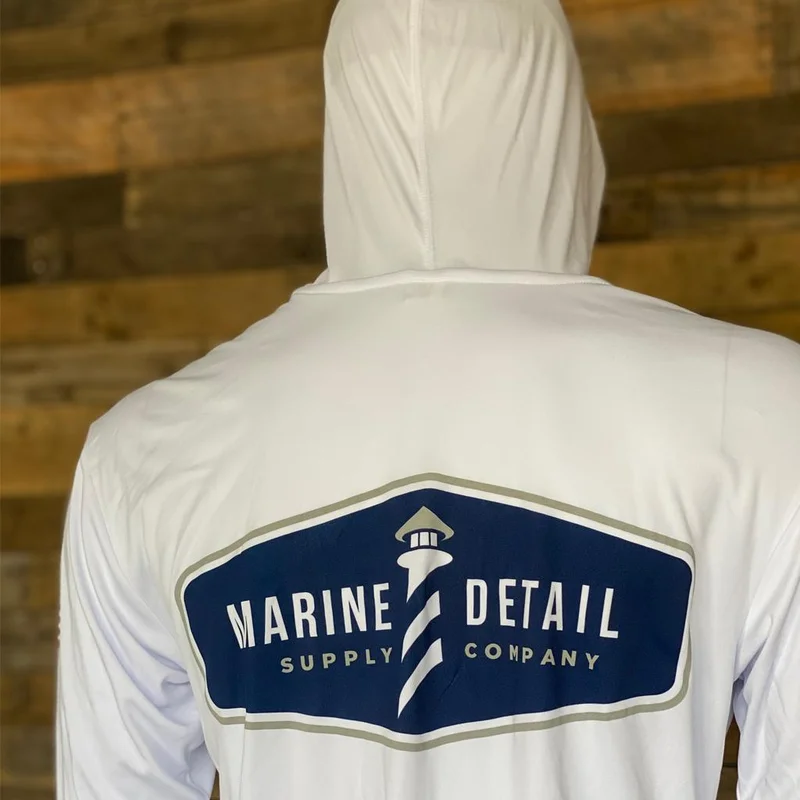 Marine Detail Supply Company Long Sleeve Hooded Dri Fit Shirt w/ SPF