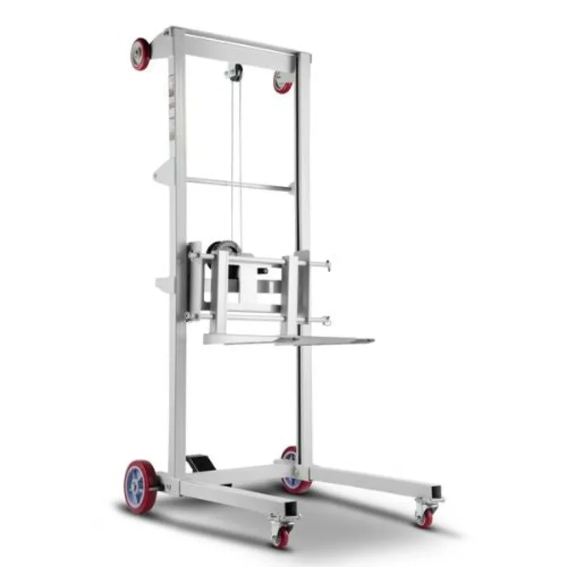 Material Lift Winch Stacker 551 lbs Capacity Pallet Truck Dolly 70 in Max Lifting Height Manual Winch Stacker Multifunctional Manual Pallet Truck Stacker