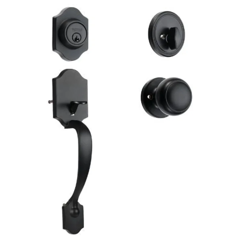 Matte Black Front Door Handle & Deadbolt Set with Interior Knob 20185-10B