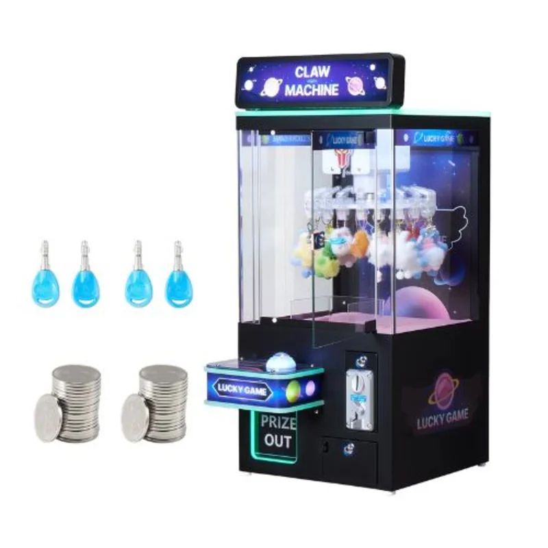 Medium Claw Crane Machine Lights & Sound for Commercial Home Cinema Black Purple