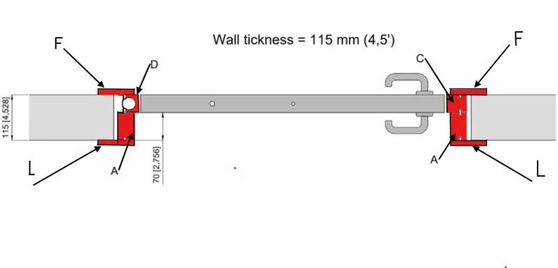 MILCASA COMPLETE Jamb/Casings Kit for ERGON T.E. Swinging Sliding Hardware (Parts A, B, C, D, L, and F)