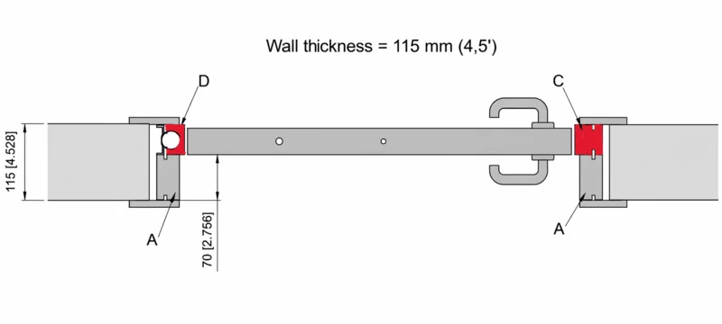 MILCASA PARTIAL Jamb Kit for ERGON T.E. Swinging Sliding Hardware (Parts D and C)