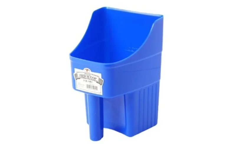 Miller Plastic 3 Quart Enclosed Feed Scoop Light Blue