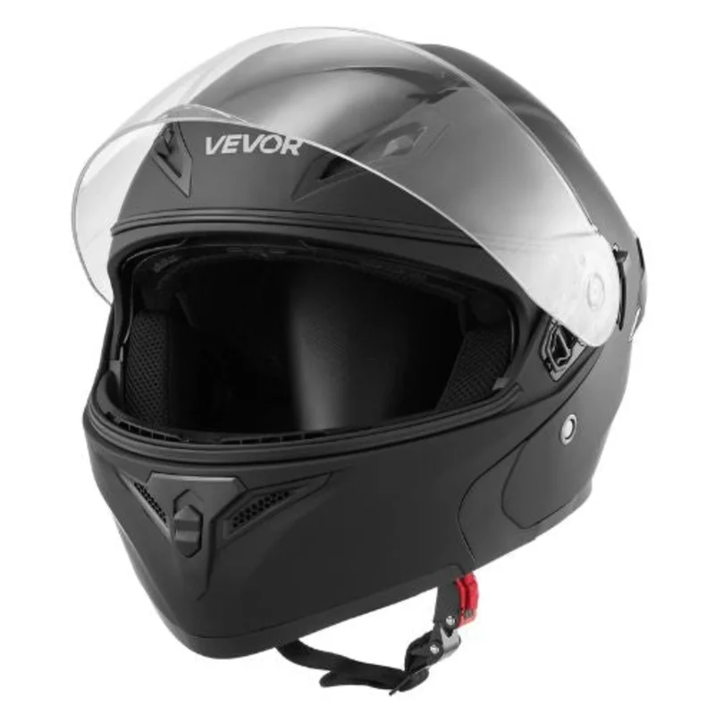Modular Motorcycle Helmet with Large Clear Visor, DOT Approved (Matte Black( Extra Large )