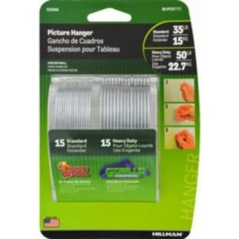 Monkey Wall Hooks, 35-Lbs., 15-Pk.