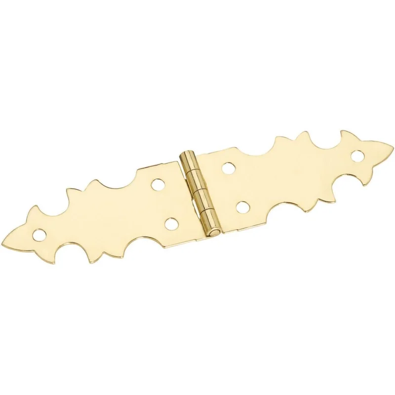 National 5/8 In. x 2-3/4 In. Brass Miniature Decorative Hinge (2-Pack)