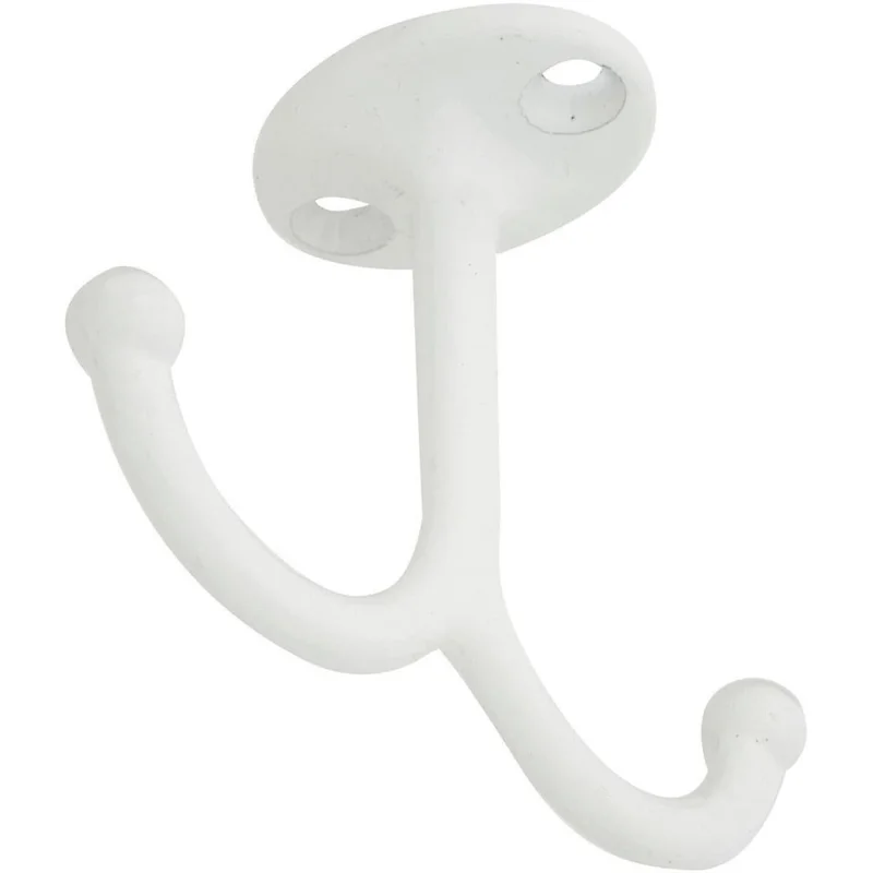 National White Undershelf Wardrobe Hook, 2 per Card