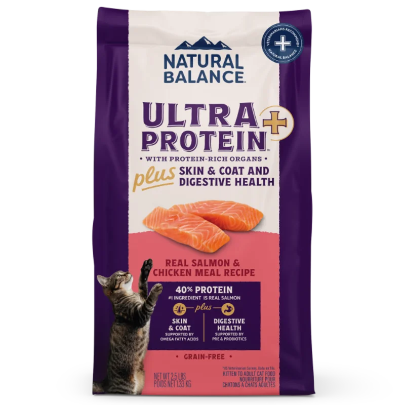 Natural Balance Skin & Coat and Digestive Health, Real Salmon & Chicken Meal Recipe Cat Food