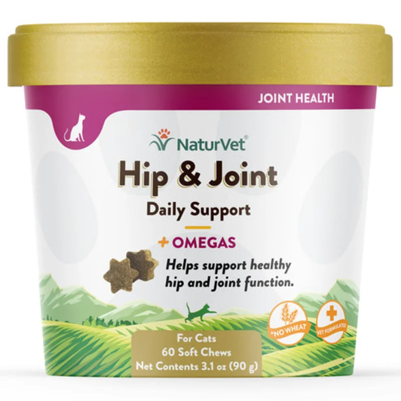 NaturVet Hip & Joint Plus Omegas Cat Soft Chews