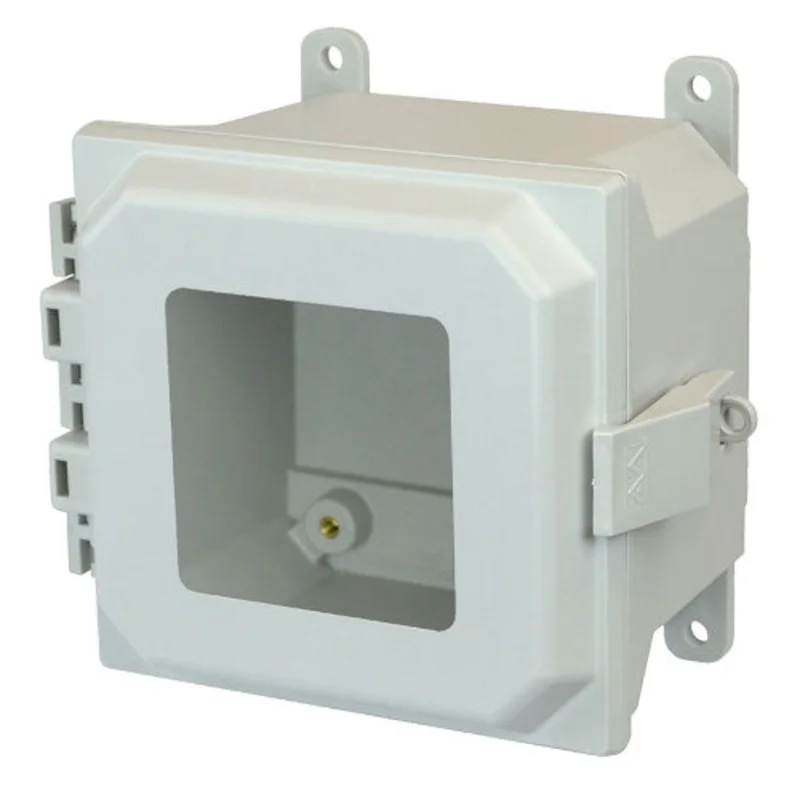 NEMA 4X Non-Metal Snap Latch Fiberglass Wall Mount Enclosure AMU664NLW