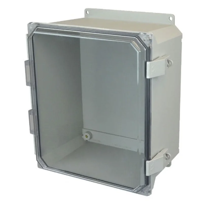 NEMA 4X Nonmetallic Snap Latch JIC Size Fiberglass Enclosure with Clear Covers AMU1206CCNLF