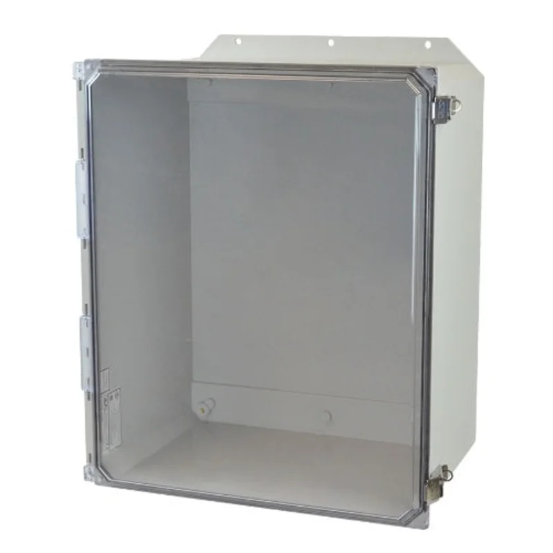 NEMA 4X Padlocking Window JIC Size Fiberglass Enclosure with Clear Covers AMU2060CCLF