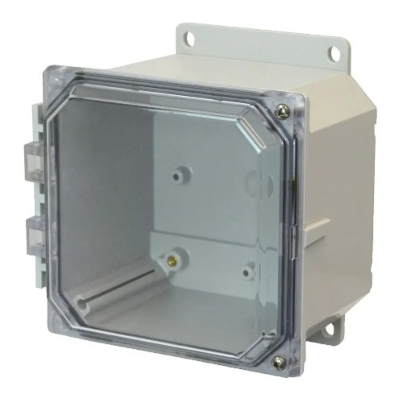 NEMA 4X POLYLINE AMP Series JIC Size Polycarbonate Enclosure with Clear Cover AMP664CCHF