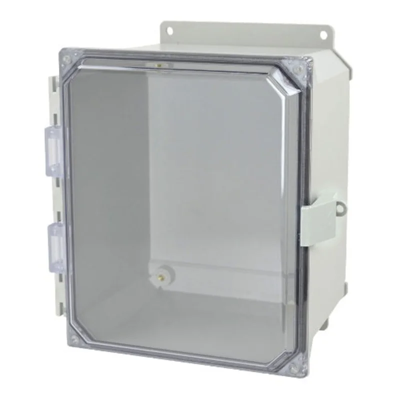 NEMA 4X ULTRALINE AMU Series JIC Size Fiberglass Enclosure with Clear Covers AMU1086CCNLF