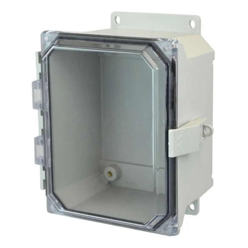 NEMA 4X Window Fiberglass Enclosure with Clear Covers AMU1084CCNLF