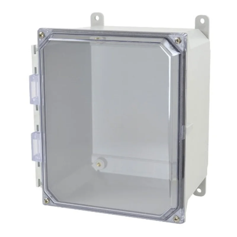 NEMA 4X Window JIC Size Fiberglass Enclosure with Clear Covers AMU1086CC