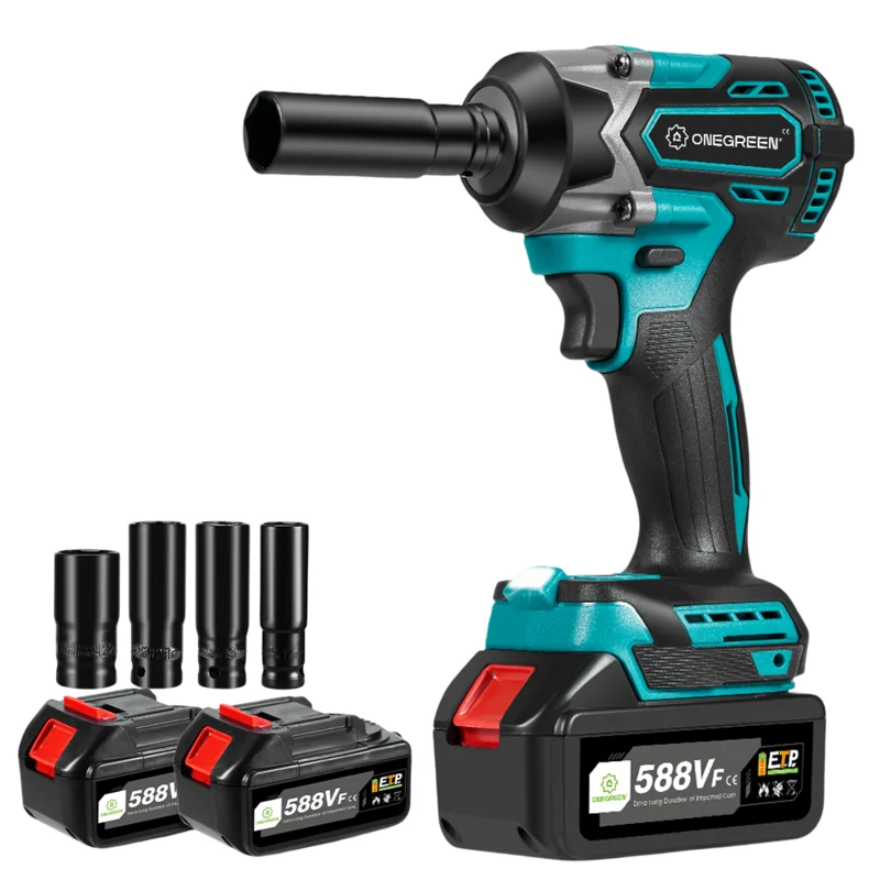 NewBeny 1/2" 1000N.m Brushless Cordless Impact Wrench [2 Batteries and a Charger Included]