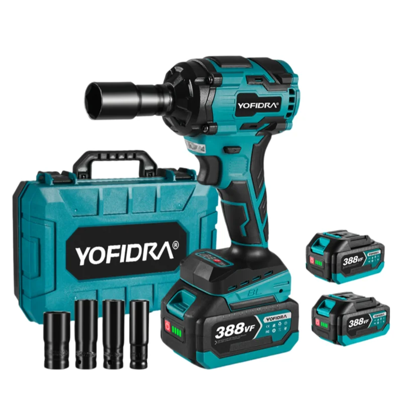NewBeny 1/2" 1000N.m Brushless Cordless Impact Wrench Kit