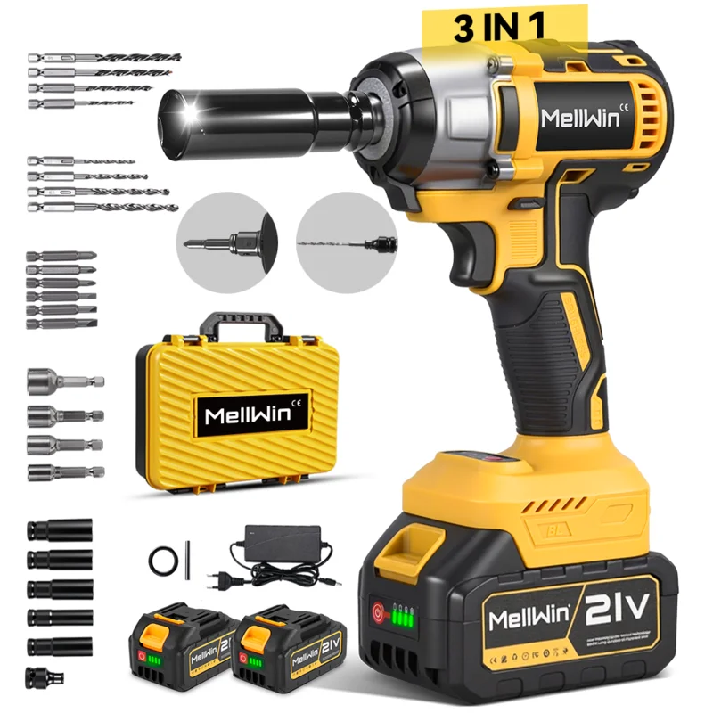 NewBeny 1/2" 520N.m Brushless Cordless Impact Wrench For Makita 18V Battery