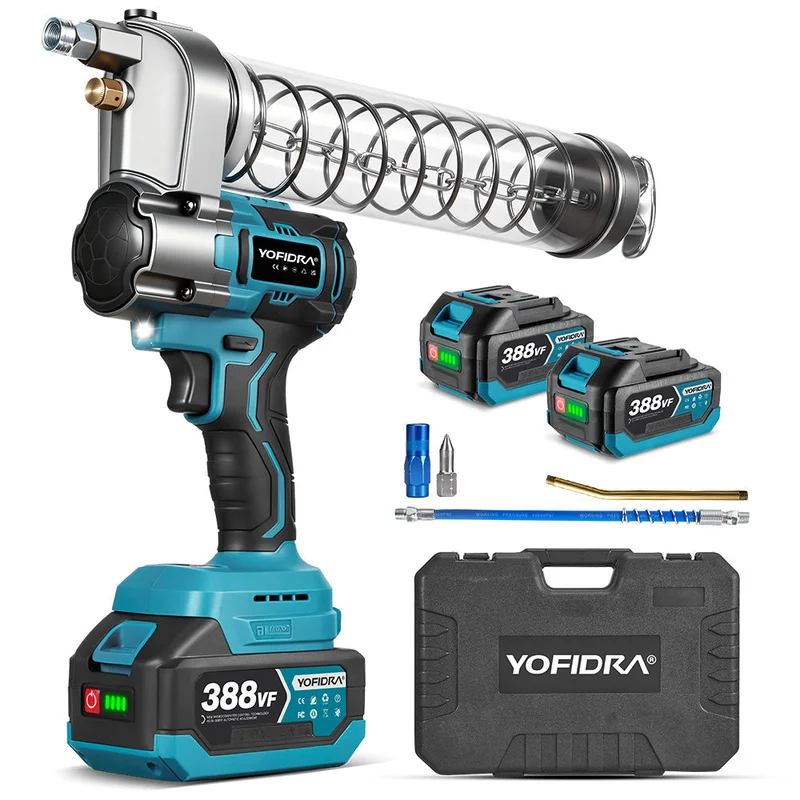 NewBeny 103MPa Brushless Cordless Grease Machine with 2 Batteries & Charger