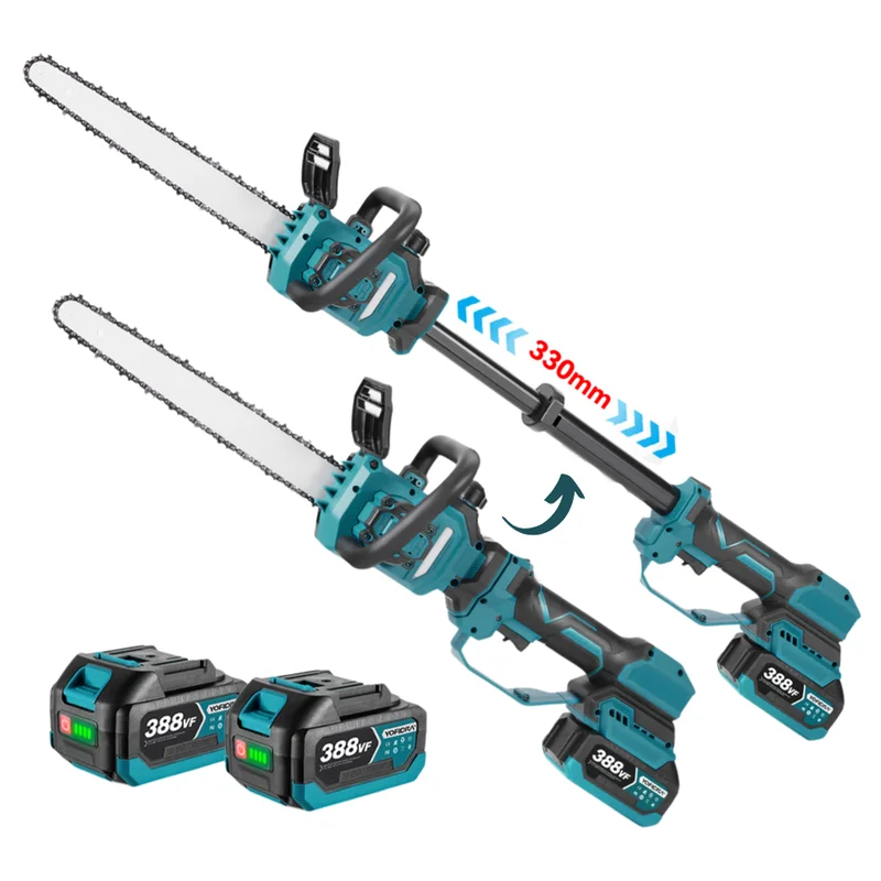 NewBeny 12 Inch Brushless Telescopic Pole Chainsaw Cordless Tree Pruner For Makita 18V Battery