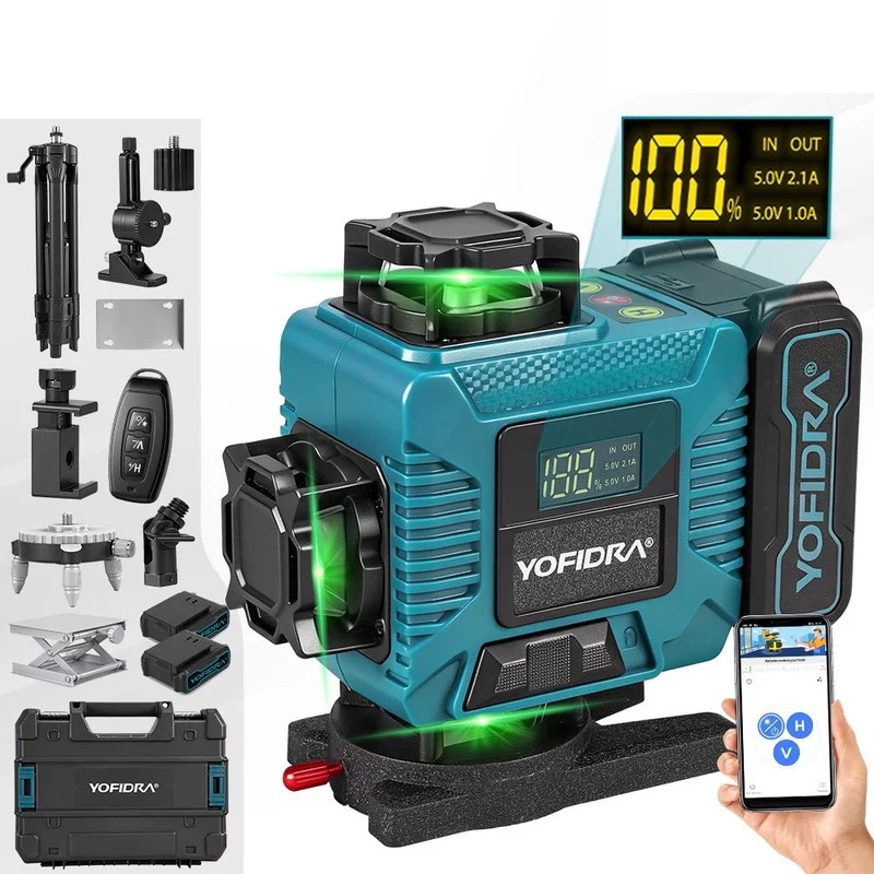 NewBeny 16-Line Self-Leveling Laser Level with Tripod, Large Battery & Rotating Base