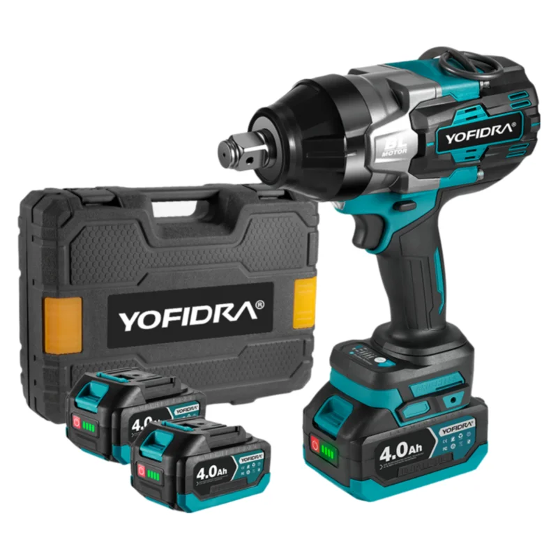 NewBeny 3/4" 3300N.M Brushless Cordless Impact Wrench with 4.0Ah Battery & Charger