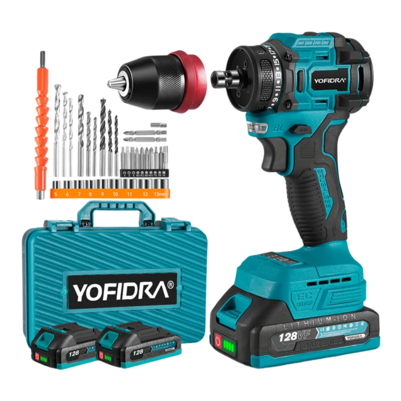 NewBeny 3 in 1 Brushless Screwdriver Hammer Drill Cordless For Makita 18V Battery