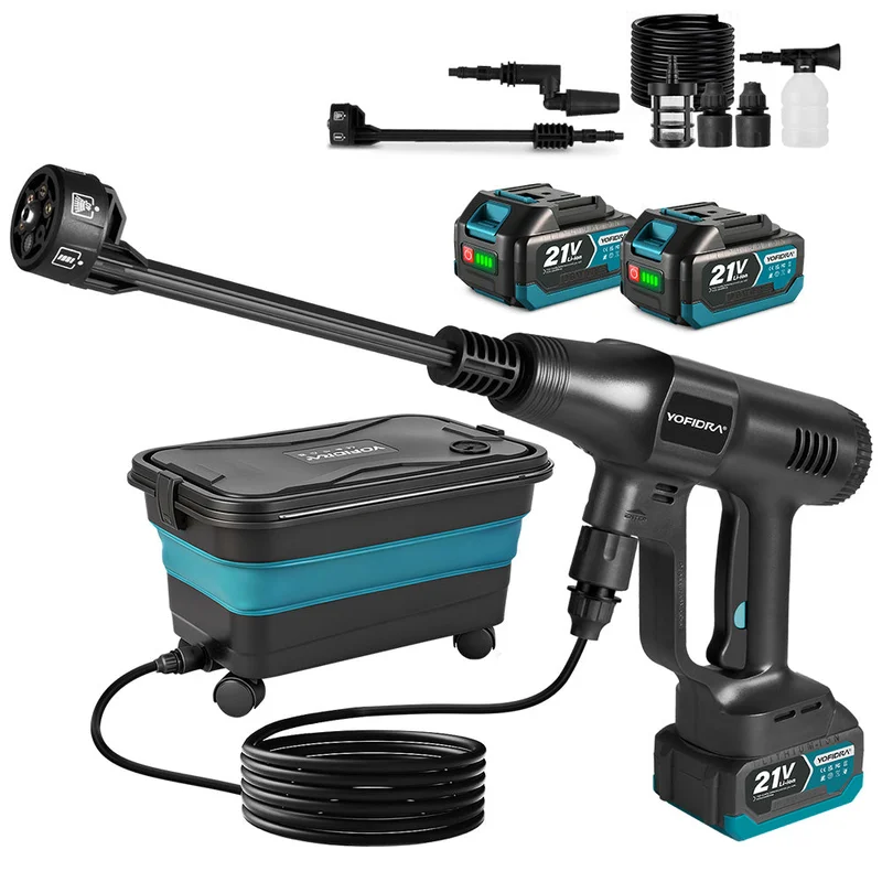 NewBeny 3500W 200Bar Brushless Cordless High Pressure Washer [2 Batteries and a Charger Included] Black