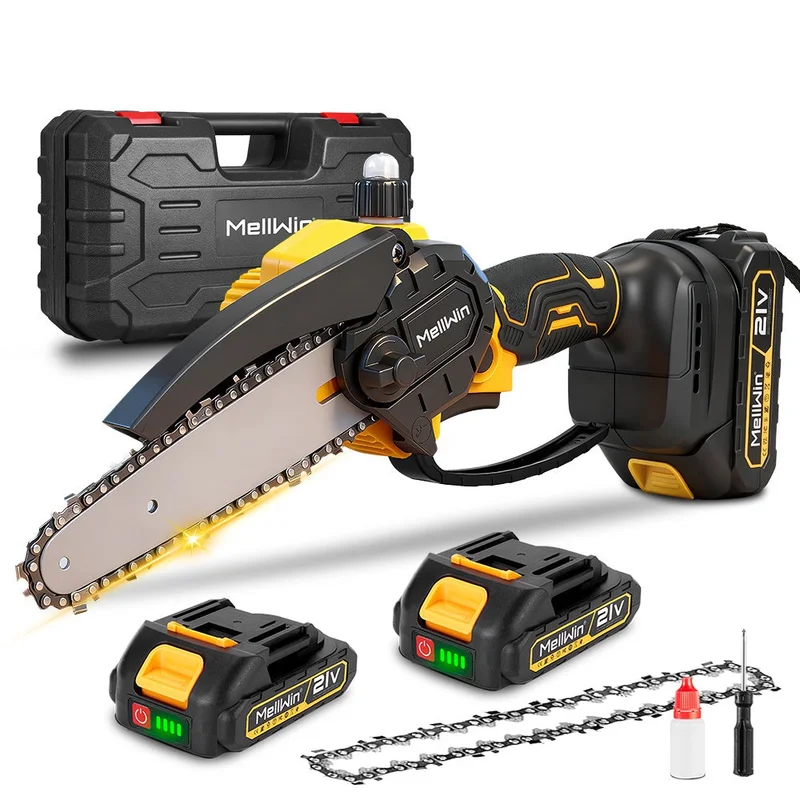 NewBeny 6 Inch Cordless Chainsaw With Extra Chains [2 batteries and a charger included]